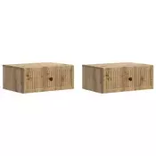 vidaXL Nočna omarica s predalom 2 pcs Artisan hrast 49 x 34,5 x 20 cm