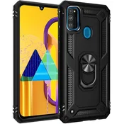 GS Oklepni ovitek za Samsung Galaxy M21, Nox Case Ring, črn
