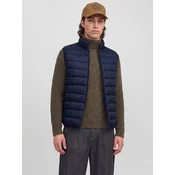 JACK & JONES Brezrokavnik JJEBERG temno modra