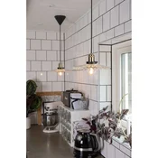 Globen Lighting obesna svetilka COBBLER, prozorna, O 25 cm - Dnevna soba/jedilnica - Vintage - prozoren, starinski medenina - Kovina