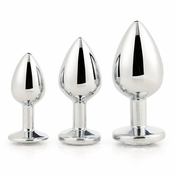Dream Toys - Butt Plug Set, 3 kos - Srebrna