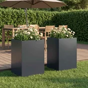 vidaXL Vrtni lonček 2 kos Antracit 40 x 40 x 75 cm Mlinjeni jeklo