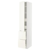 METOD / MAXIMERA Vis.el. s polic/4fiok/vrat/2front, bela/Vallstena bela, 40x60x220 cm