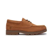 Timberland za moške. TB0A6CBJEIZ1 Rjavi usnjeni čevlji Britton Square z vezalkami (43), Rjava, Ravna stran, Čipke, Priložnost