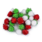 Pom-poms z lureksom O20 mm - Božična mešanica