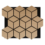 Dekorativni panel z vzorcem MDF svetli hrast/črni filc 69 x 2 x 57 cm