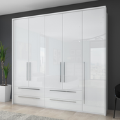 JELA PLAKAR P54A/PN - kolekcija Piano - Kristalno bela/Kristalno Bela HG Lak - 232x226x60 cm