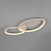 Trio Lighting LED-stropna svetilka Sivo, dolžina 84 cm, bela mat, kovina, CCT - Dnevna soba/jedilnica - bel mat