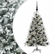Vidaxl Umjetno božično drevo z okrasnimi kroglami 150 cm 150 LED