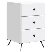 vidaXL Nočna omarica s predalom Bela 43 x 41 x 66,5 cm Inženirski les