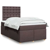 vidaXL vidaXL Box spring postelja z vzmetnico temno rjava 120x190 cm blago, (21305019)