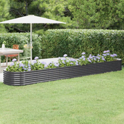 Povišena vrtna gredica od pocincanog celika 440x80x36 cm antracit