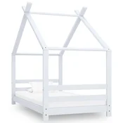 Vidaxl Otroški posteljni okvir bel iz trdne borovine 80x160 cm