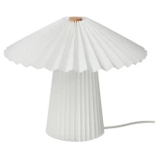 KUDDLAVA Stona lampa, plisirano bela, 28 cm