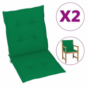 Jastuci za vrtne stolice 2 kom zeleni 100x50x3 cm od tkanine