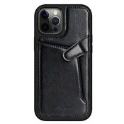 Premium hibriden ovitek Nillkin Stitch Pocket za iPhone 12 Pro Max - črn