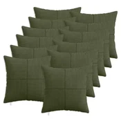 vidaXL Prevleka za blazino 12 pcs ALMELO Zelena 45 x 45 cm korduroy