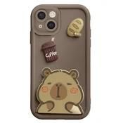 AVIZAR Ovitak za iPhone 13 s 3D motivi Capybara, Rjava, (5000275201)