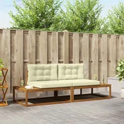 Set vanjskih sofa s jastukom Prirodna i krem