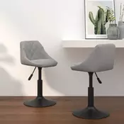 Vidaxl vidaXL Vrtljivi jedilni stoli, komplet 2 kosov, svetlo siv žamet