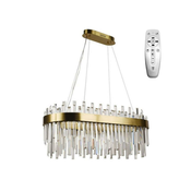 LED luster na sajli, prigušiva, LED/100W/230V 3000-6500K zlatna + daljinski upravljac