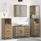 vidaXL vidaXL Komplet pohištva za kopalnico s predalom 4 pcs artisan hrast, (5000092954)