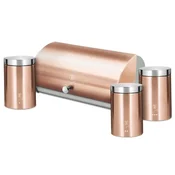 Berlingerhaus Posoda za kruh iz nerjavečega jekla s kompletom 3 posod za shranjevanje iz serije Rosegold Metallic Line