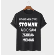 MAFIMI Muška majica Otkud meni ovaj stomak, Crna