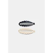 Stradivarius Set Od 2 Ukosnice Za Kosu Tipa Banana S Valovitim Uzorkom Black Os