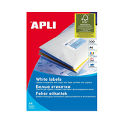 APLI bele nalepke 105x48mm, 12/stran, 100 listov