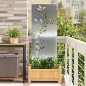 vidaXL Dekorativni panel za vrt srebrna 50 x 140 cm Pocinkano jeklo