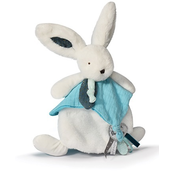 Doudou Plišasti zajček z miško 25 cm moder