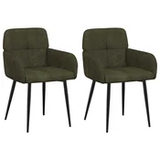 vidaXL vidaXL Jedilni stoli 2 pcs Umetno nubuk usnje Vojaška zelena, (5000296853)