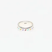 Prstan TwoJeys Enameled Multicolor Starline Ring M Silver 54 mm