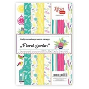 Komplet papirjev za scrapbooking Floral garden 21 x 29.7 cm