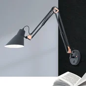 ORION Zidna lampa za momke s oprugom i prekidacem - Dnevni boravak/blagovaonica - Moderan - mat crna, bakar - Metal
