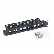 Plošča Triton modularni patch 1U za max. 10pcs keystone, luknja14,8x17,5mm RAL9005
