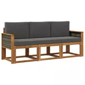 Set vanjskih sofa s jastukom 3 pcs Prirodna i antracit