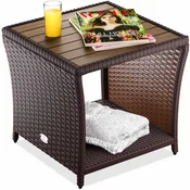 Northix Stranska mizica iz poliratana rjave barve 45x45x40cm