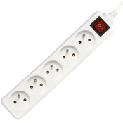 PremiumCord extension cord 3 m 230 white, 5 drawers + switch