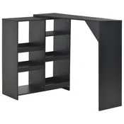 Barski stol s pomicnom policom crni 138 x 39 x 110 cm