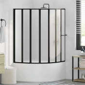 vidaXL Tuš stena Drugo Črna 168 x 140 cm Aluminij