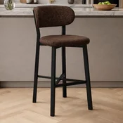 Hanah Home barska stolica Luna, braon tkanina od poliestera i lana
