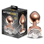 ANALNI ČEP After Dark With Rose White-Rosegold (M)