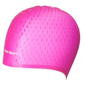 shumee Silikonska kapa Aqua-sport s čopom, roza, ZA dolge lase AS1260