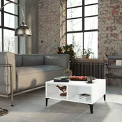 Stolic za kavu visoki sjaj bijeli 60x60x30 cm konstruirano drvo