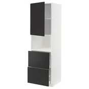 METOD / MAXIMERA Vis.elem.mikrotal. s vratima/2fioke, bela/Nickebo boja antracita, mat, 60x60x200 cm