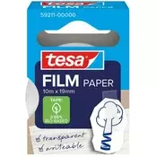 Ljepljiva traka, pisanje na njoj moguce, papir, 19 mm x 10 m, TESA Tesafilm, prozirna 59211-00000-00