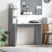 vidaXL Siva pisna miza Siva sonoma Iverna plošča Standardna velikost mize