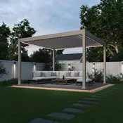 Bioklimatska pergola Antares — Samostoječa/3.6 x 4/Ivory krem/Električni motor in LED luči